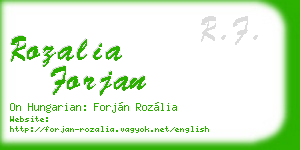 rozalia forjan business card