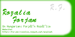 rozalia forjan business card